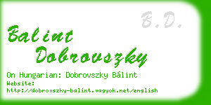 balint dobrovszky business card