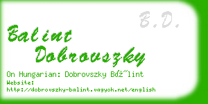 balint dobrovszky business card